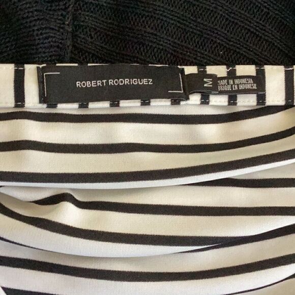 Robert Rodriguez Lydia Striped Cowl Neck Sheath Dress Women’s Medium Black/Cream - Picture 6 of 6